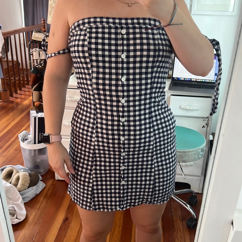 Sage the Label blue and white gingham dress
